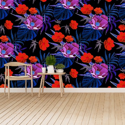 Papier peint decoratif Fleurs tropicales