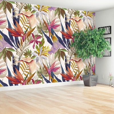 Papier peint decoratif Fleurs tropicales