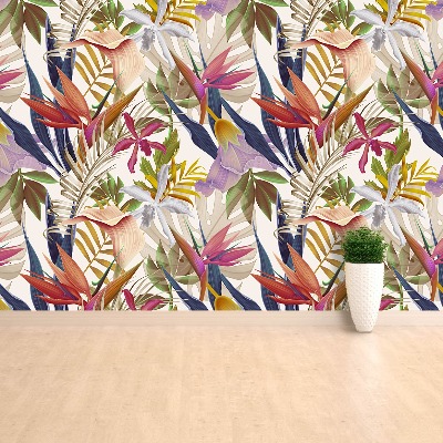 Papier peint decoratif Fleurs tropicales