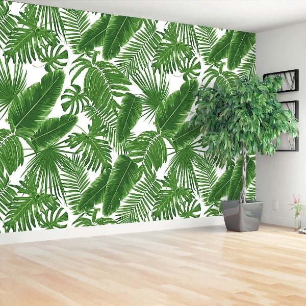 Papier peint decoratif Feuilles tropicales