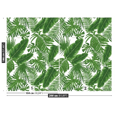 Papier peint decoratif Feuilles tropicales