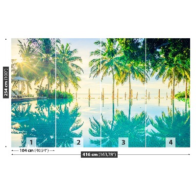 Papier peint Piscine palms