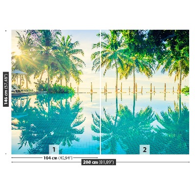 Papier peint Piscine palms