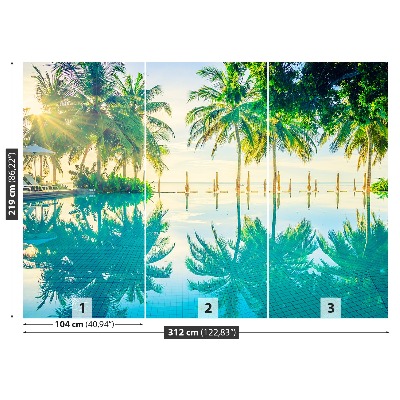 Papier peint Piscine palms