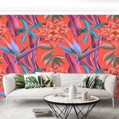 Papier peint decoratif Fleurs tropicales