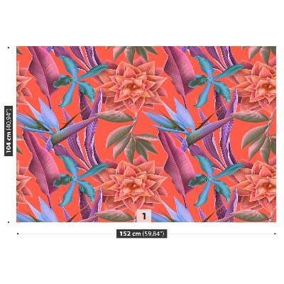 Papier peint decoratif Fleurs tropicales