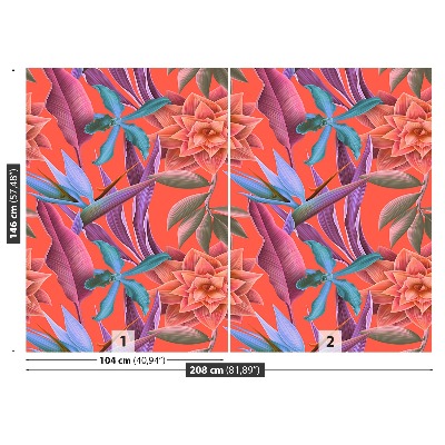 Papier peint decoratif Fleurs tropicales