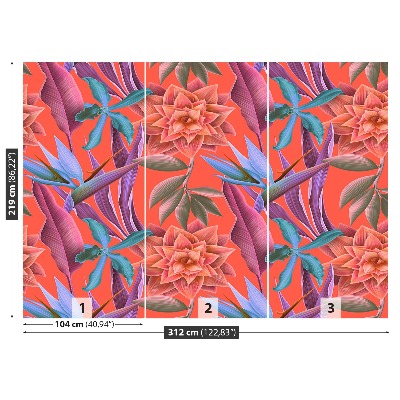 Papier peint decoratif Fleurs tropicales