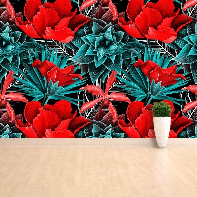 Papier peint decoratif Fleurs tropicales