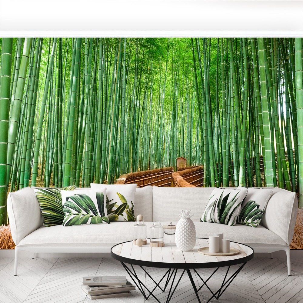 Papier peint photo personnalisé - Motif forêt de bambou - Décoration murale  3D - 400 x 280 cm