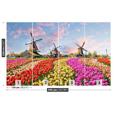 Papier peint Tulipes windmills