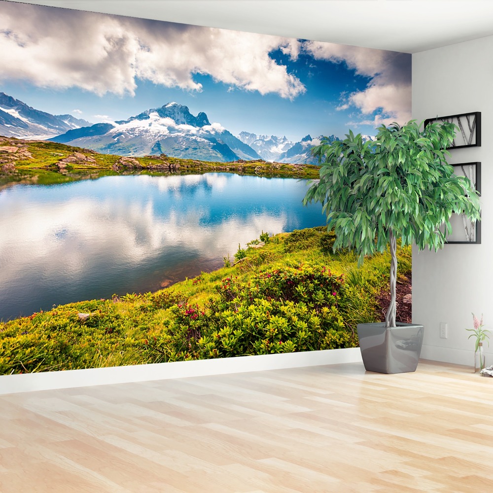 Papier peint matin brumeux Mont Blanc - Muralconcept