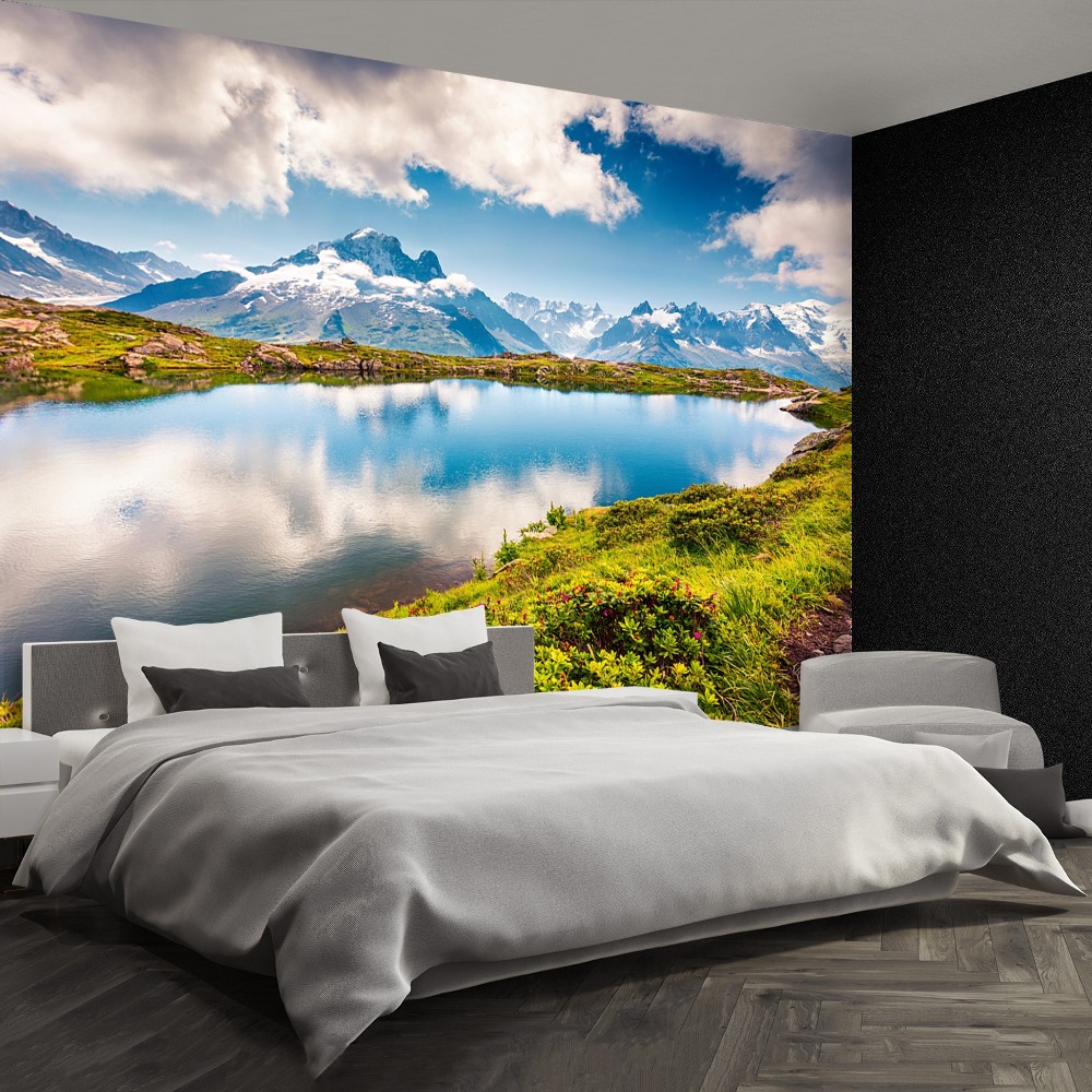 Papier peint matin brumeux Mont Blanc - Muralconcept