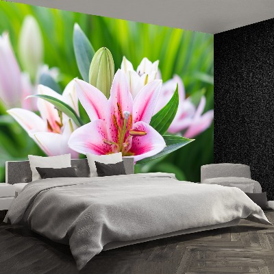 Papier peint decoratif Lily vert