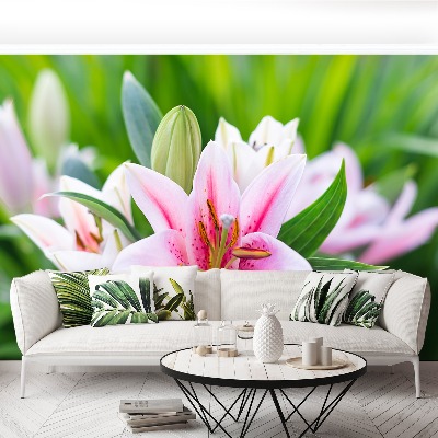 Papier peint decoratif Lily vert