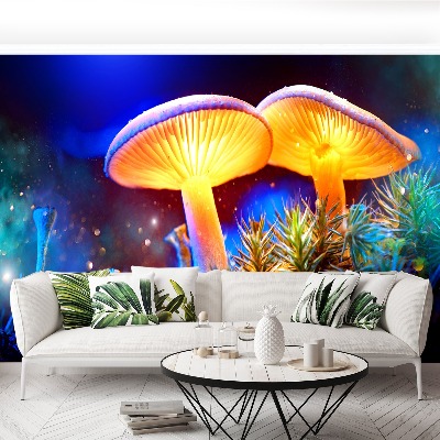 Papier peint decoratif Champignons forestiers