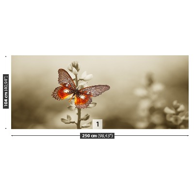 Papier peint decoratif Fleurs papillon