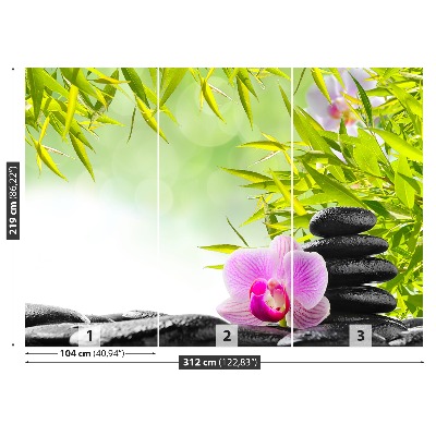 Papier peint decoratif Bambou et orchidée
