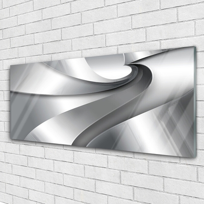 Tableaux sur verre acrylique Art abstrait art argent gris