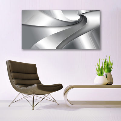 Tableaux sur verre acrylique Art abstrait art argent gris