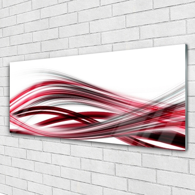 Tableaux sur verre acrylique Art abstrait art rose rouge blanc