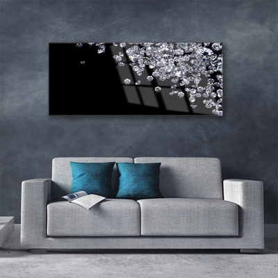 Tableaux sur verre acrylique Diamants art noir gris blanc