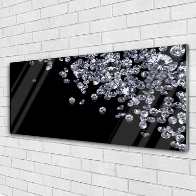 Tableaux sur verre acrylique Diamants art noir gris blanc