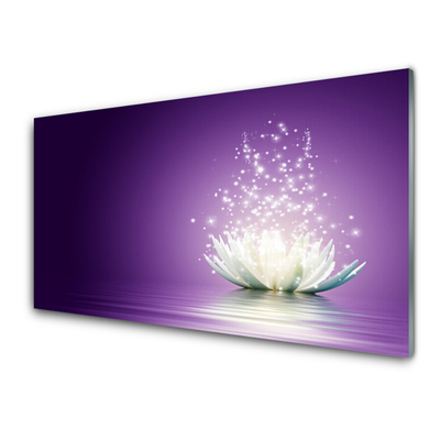 Tableaux sur verre acrylique Lotus floral violet