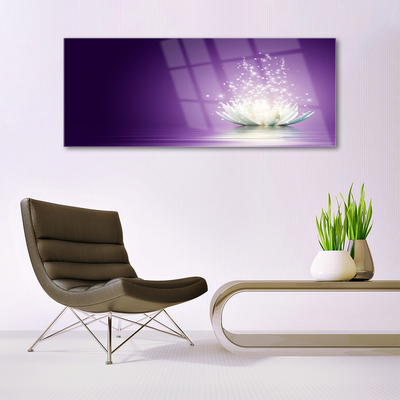 Tableaux sur verre acrylique Lotus floral violet