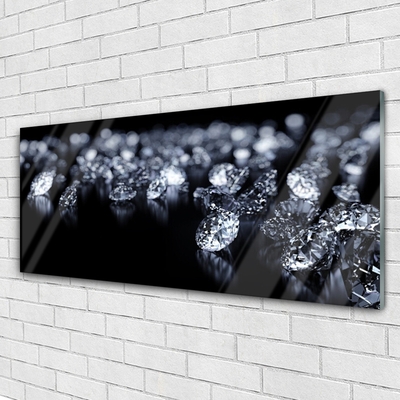 Tableaux sur verre acrylique Diamants art noir blanc