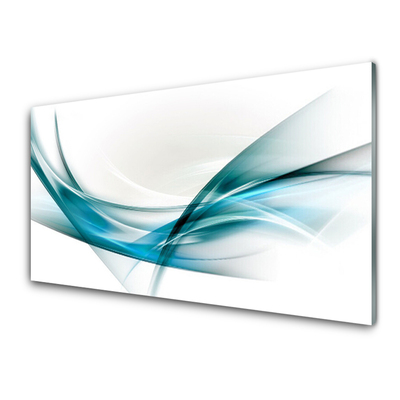Tableaux sur verre acrylique Lignes abstraites art bleu