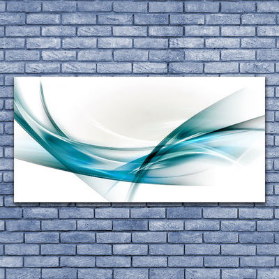 Tableaux sur verre acrylique Lignes abstraites art bleu