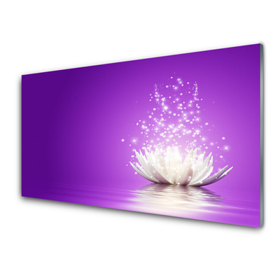Tableaux sur verre acrylique Fleur de lotus floral violet