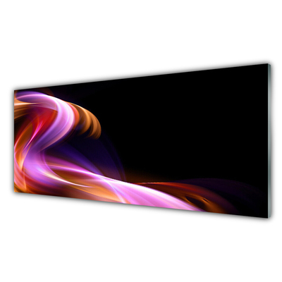 Tableaux sur verre acrylique Vague abstraite art rouge violet