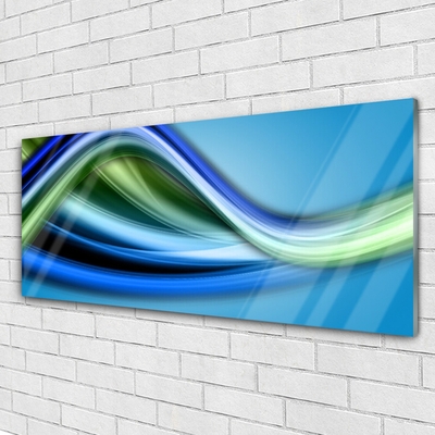 Tableaux sur verre acrylique Abstraction art bleu vert
