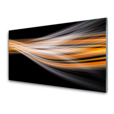 Tableaux sur verre acrylique Abstrait art noir gris orange