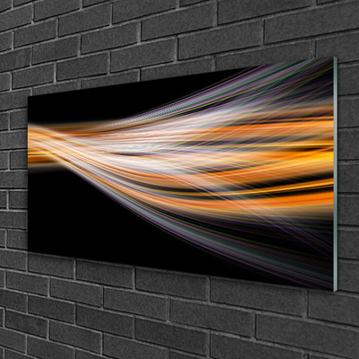 Tableaux sur verre acrylique Abstrait art noir gris orange