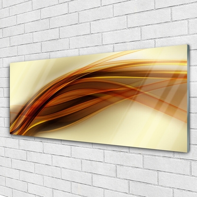 Tableaux sur verre acrylique Abstrait art blanc orange brun