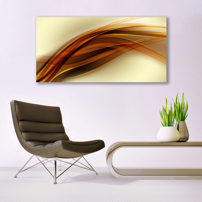 Tableaux sur verre acrylique Abstrait art blanc orange brun