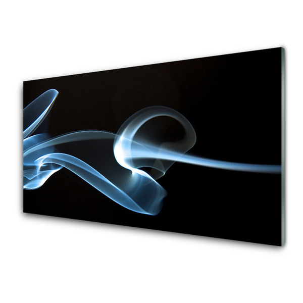Tableaux sur verre acrylique Abstraction art bleu noir