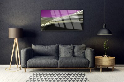 Tableaux sur verre acrylique Abstrait art violet gris noir