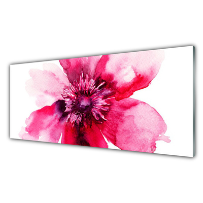 Tableaux sur verre acrylique Fleur floral rose blanc