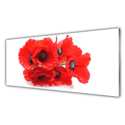 Tableaux sur verre acrylique Fleurs floral rouge blanc
