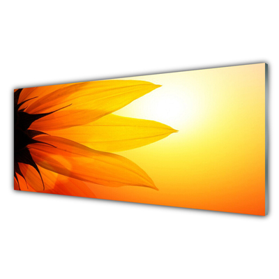 Tableaux sur verre acrylique Fleur floral jaune noir orange