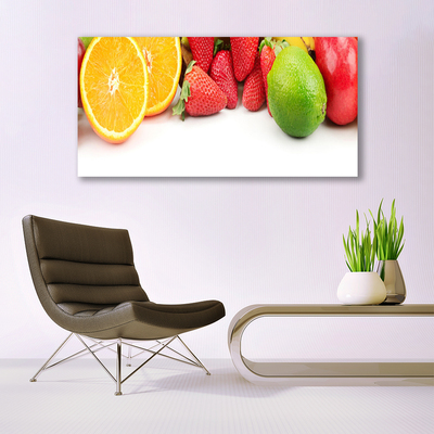 Tableaux sur verre acrylique Fruits cuisine orange rouge vert