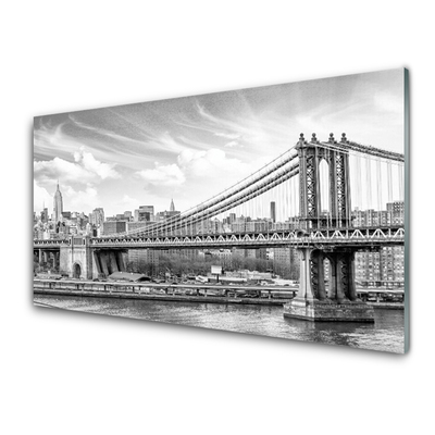 Tableaux sur verre acrylique Pont architecture gris blanc