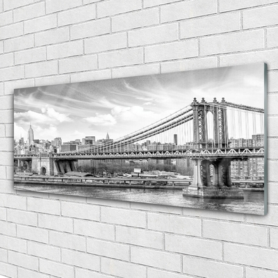 Tableaux sur verre acrylique Pont architecture gris blanc