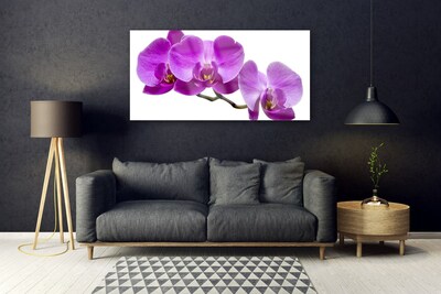 Tableaux sur verre acrylique Fleurs floral violet brun
