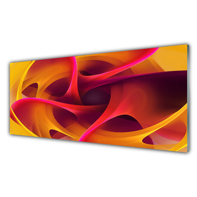 Tableaux sur verre acrylique Abstrait art jaune rose