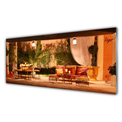 Tableaux sur verre acrylique Restaurant architecture multicolore